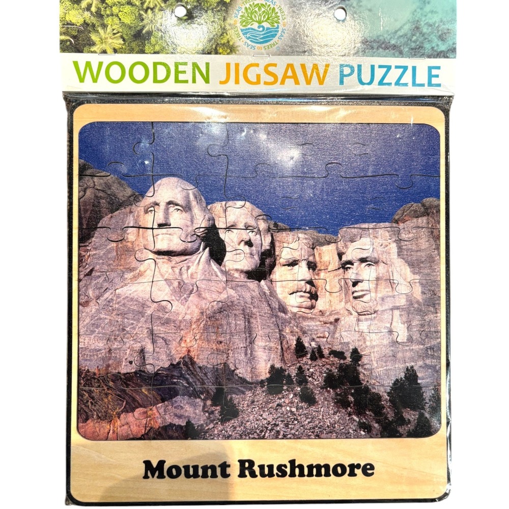 Trees to Seas Mount Rushmore Wooden Jigsaw Puzzle Baltic Birch Made in USA‎ New